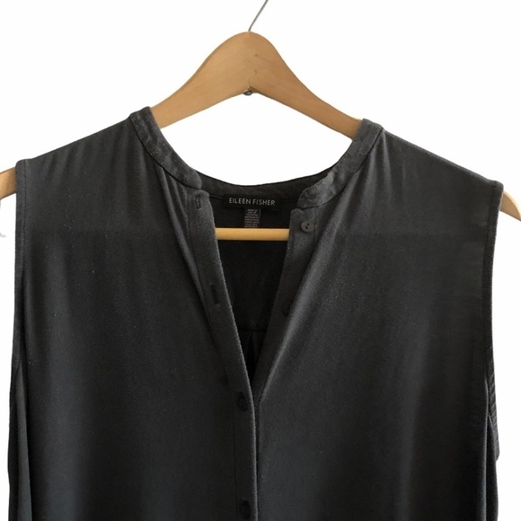 Eileen Fisher maxi button dress side slits - Picture 2 of 8